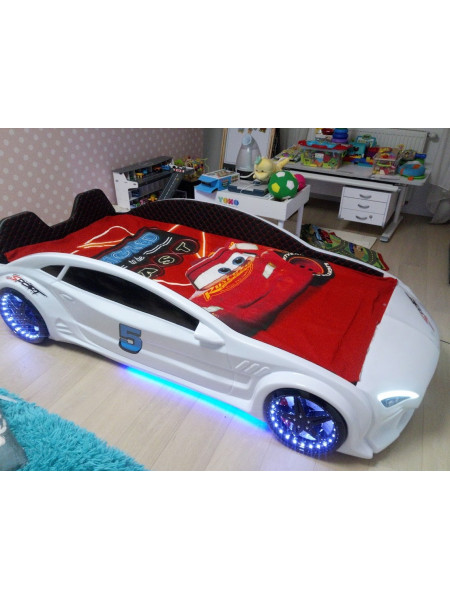 Кровать машинка с подсветкой - Mercedes 190х90 см, пластик Турция