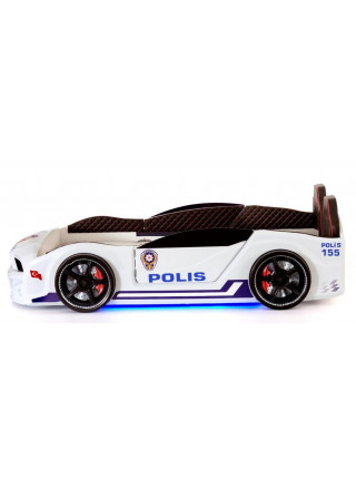 Ліжко машина Поліція з підсвічуванням і дверима