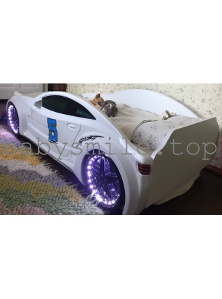Ліжко машина Mersedes GT 80х160 біла