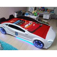 Кровать машинка с подсветкой - Mercedes 190х90 см, пластик Турция