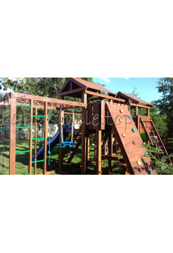 Игровая площадка из дерева Башня с домиком-15