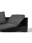 Садовий диван в комплекті Bologna чорний/сірий