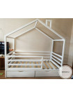 Ліжко будиночок біле 160х80 см