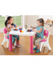 Дитячий столик зі стільчиками пластиковий рожевий