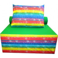 Бескаркасное кресло-кровать с подушкой Цветное
