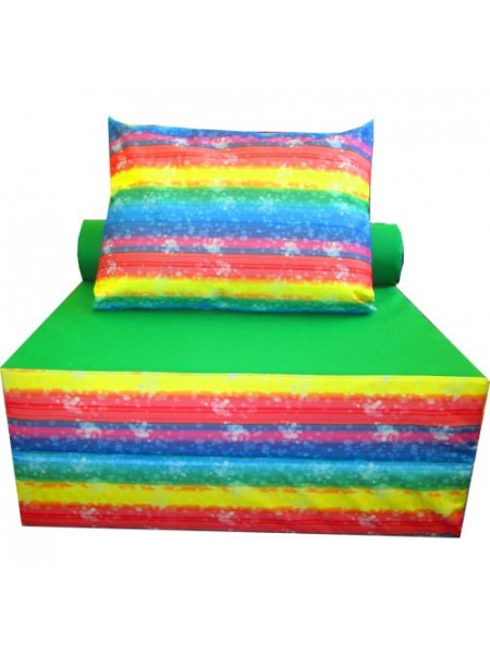 Бескаркасное кресло-кровать с подушкой Цветное
