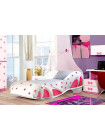 Кровать-туфелька Снежинка розовая