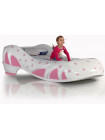 Кровать-туфелька Снежинка бело-розовая