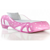 Кровать-туфелька Снежинка розовая